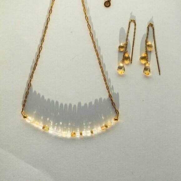 Stunning Citrine Earrings Threader Earrings Gemstone Jewelry Non-tarnish Gold - Picture 6 of 12